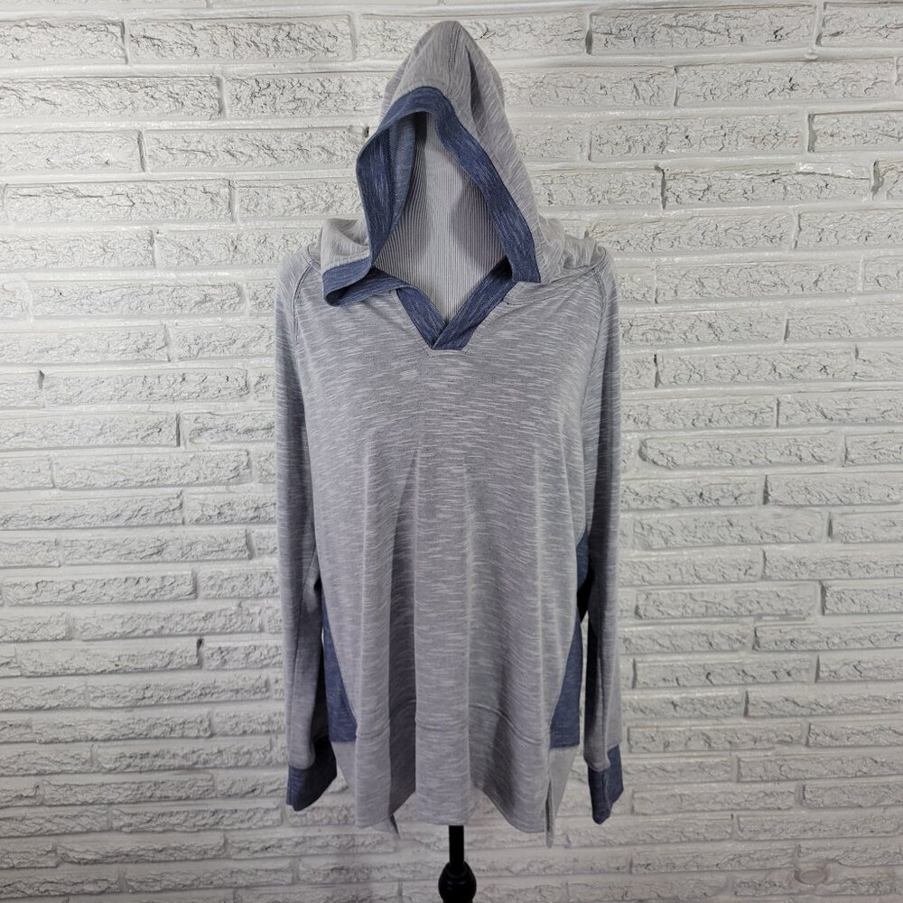 Danskin Now Women's XXL 20 Blue Gray Heather Hoodie Pullover Activewear BLU135E